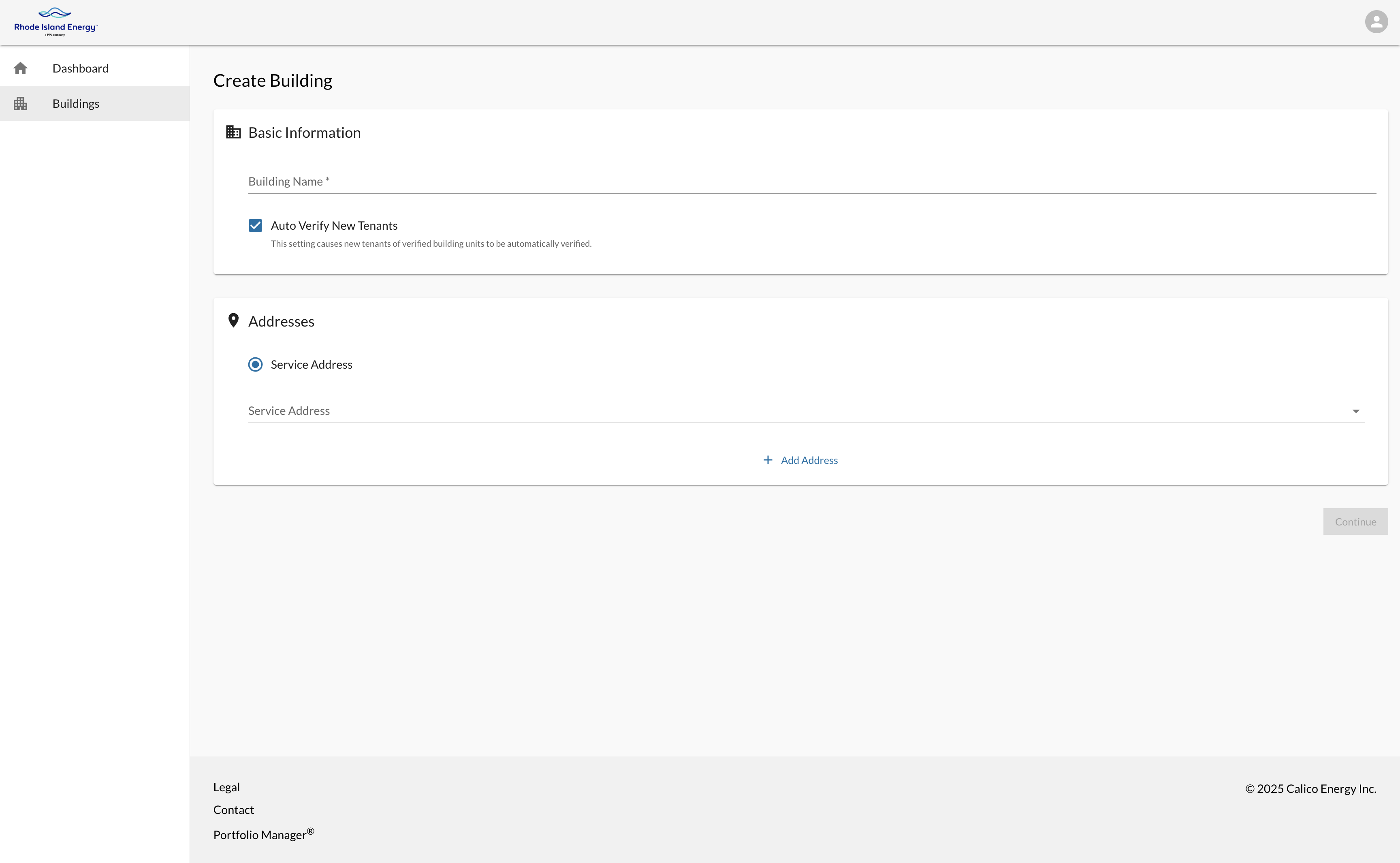 Building Data Portal Building Creation
