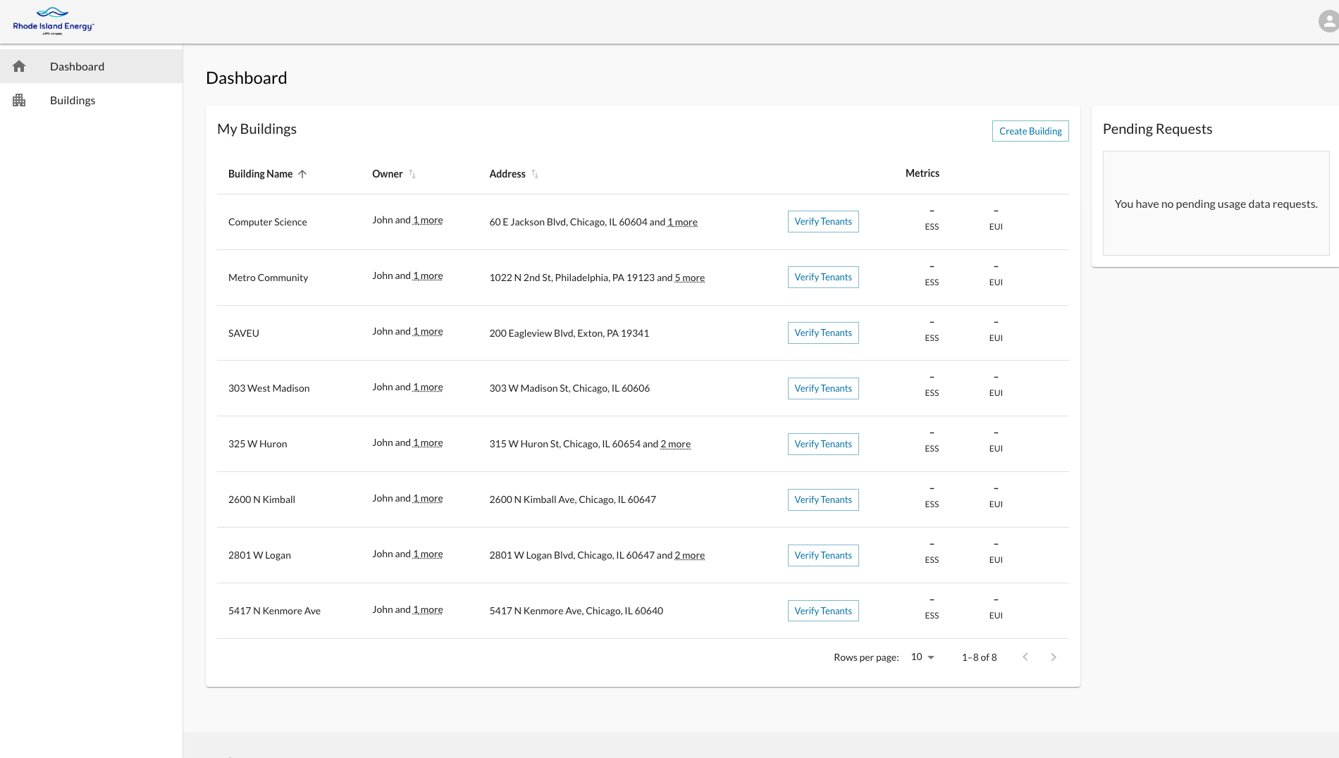 Building Data Portal Dashboard