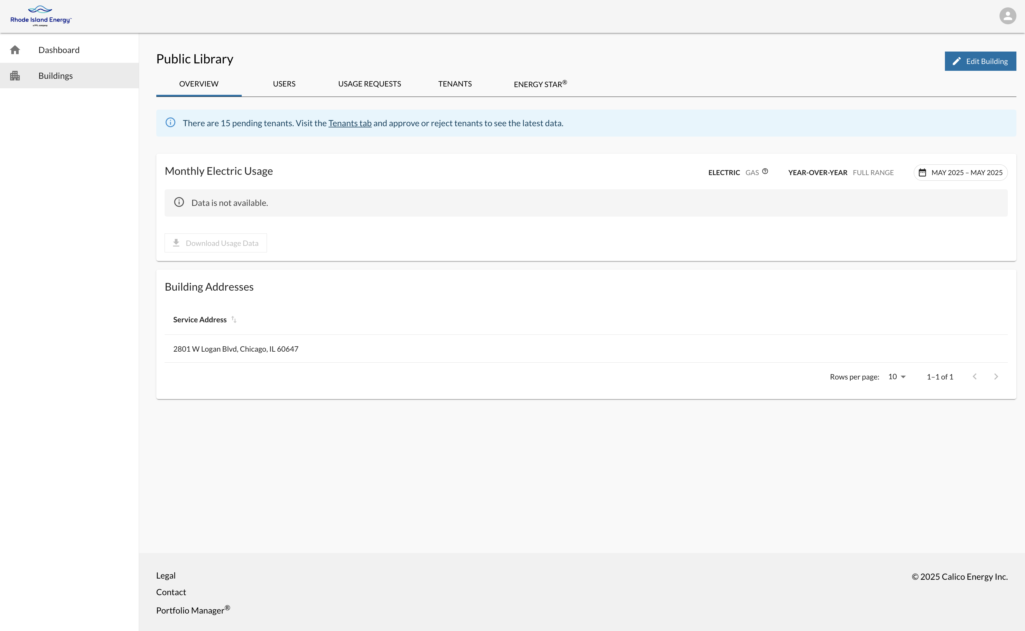 Building Data Portal Building Overview