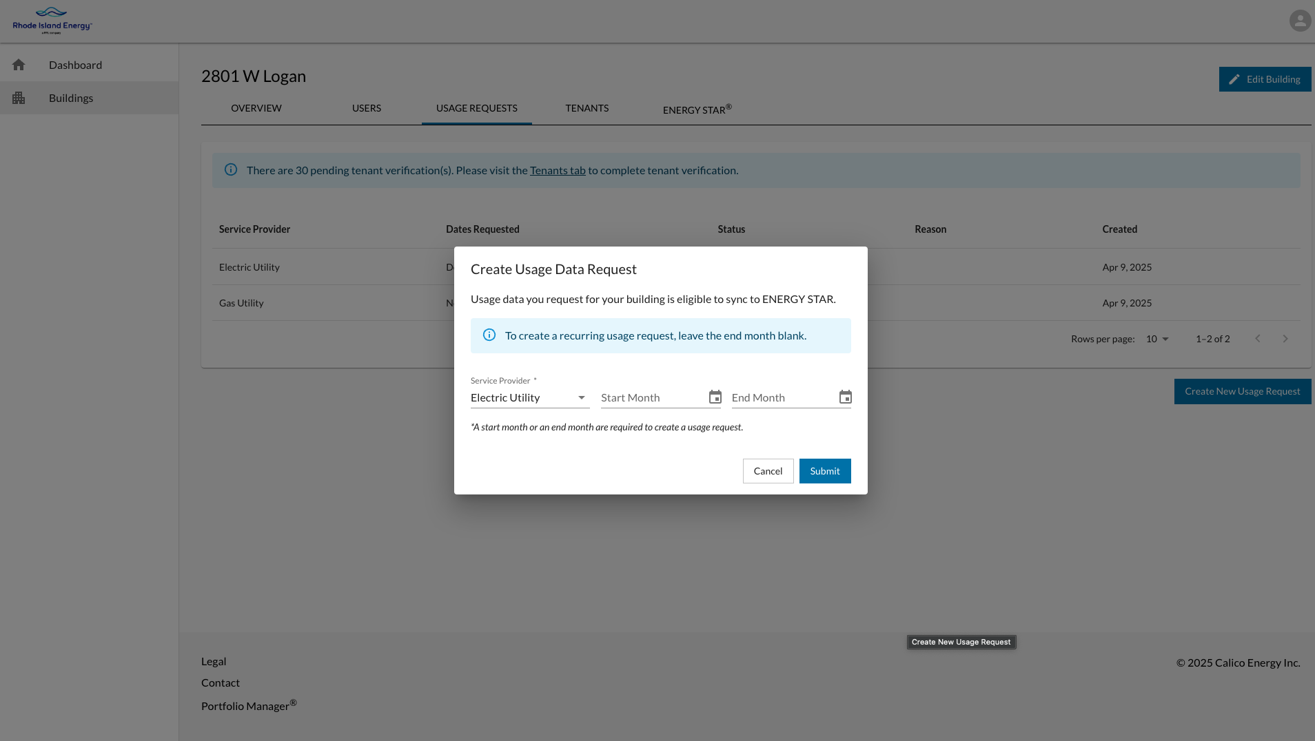 BDP Create a Usage Request