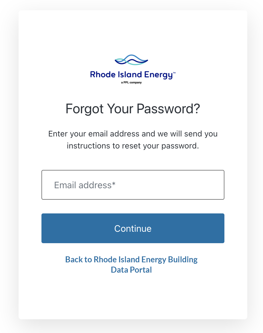 Building Data Portal Building Owner Forgot Password