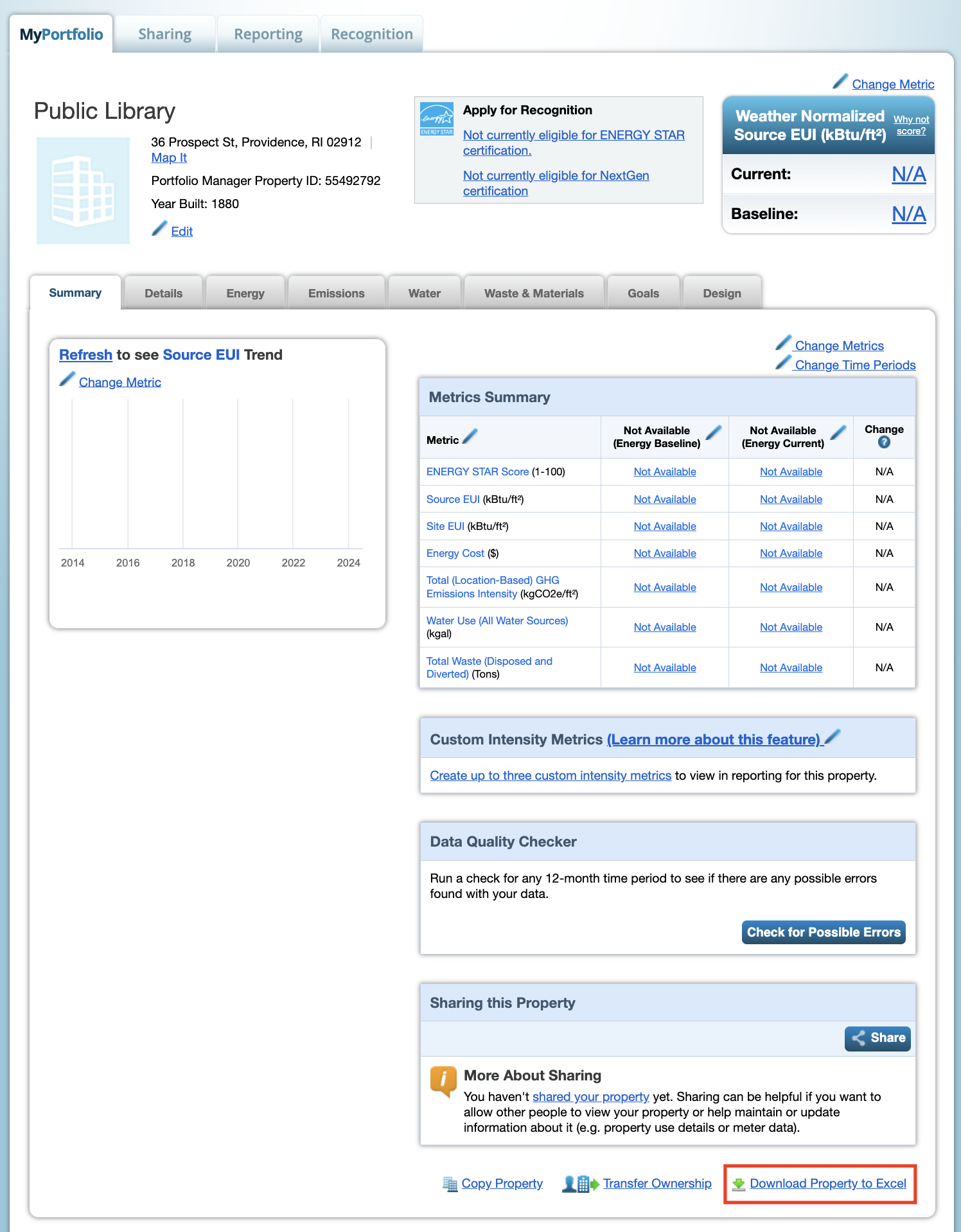 ENERGY STAR Property Download